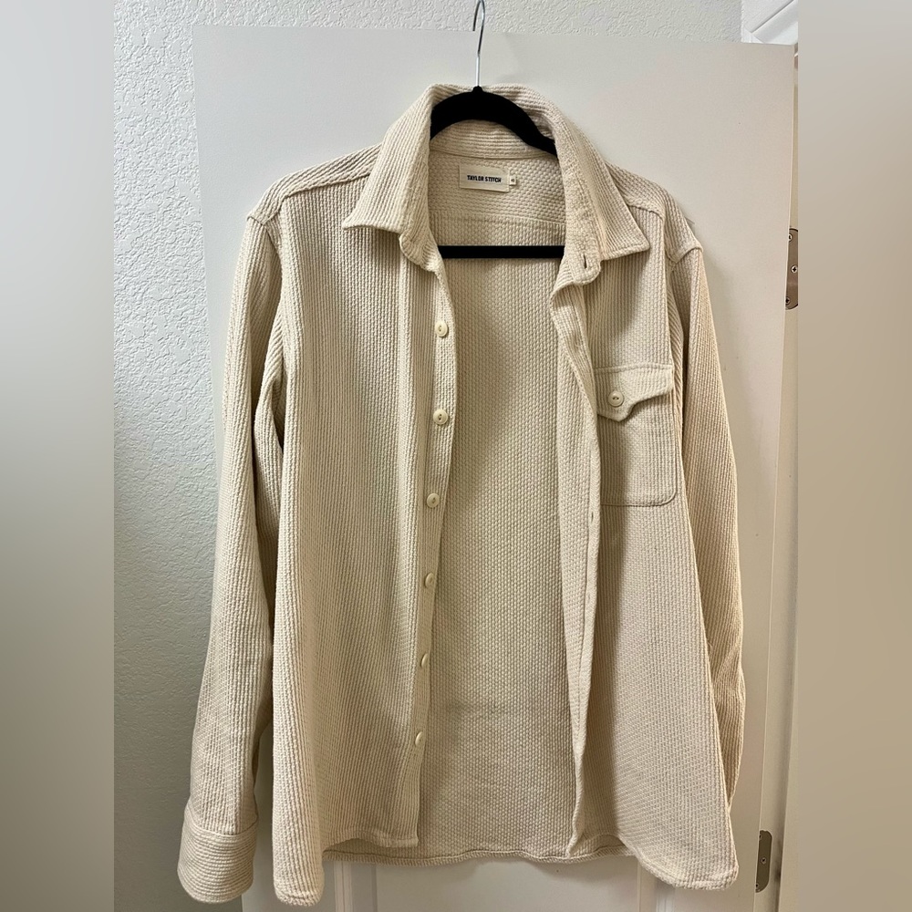 Men’s Medium 40 Taylor Stitch Natural Sashiko button down shirt.